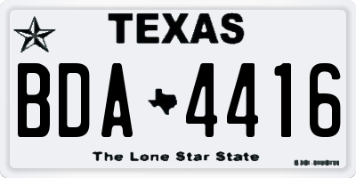 TX license plate BDA4416