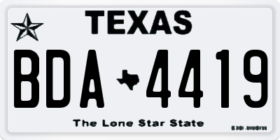 TX license plate BDA4419