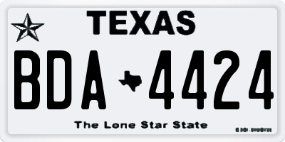 TX license plate BDA4424