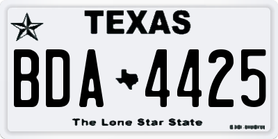 TX license plate BDA4425