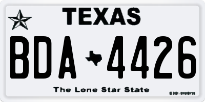 TX license plate BDA4426
