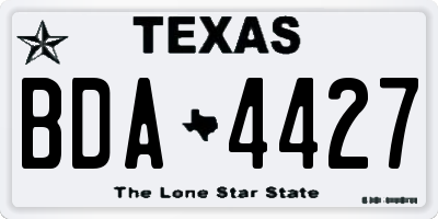 TX license plate BDA4427