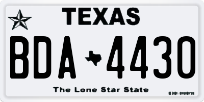 TX license plate BDA4430