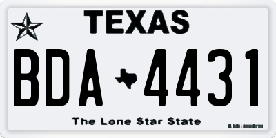 TX license plate BDA4431
