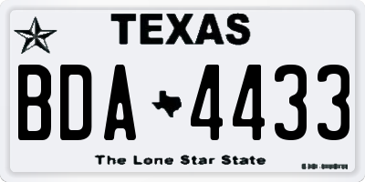 TX license plate BDA4433