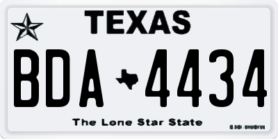 TX license plate BDA4434