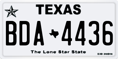 TX license plate BDA4436
