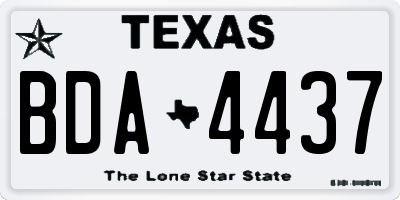 TX license plate BDA4437