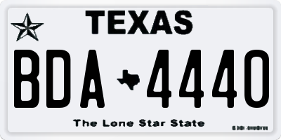 TX license plate BDA4440