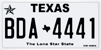 TX license plate BDA4441