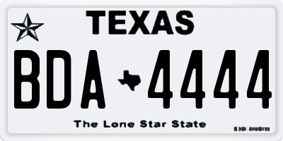 TX license plate BDA4444