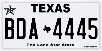 TX license plate BDA4445