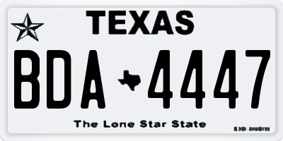 TX license plate BDA4447