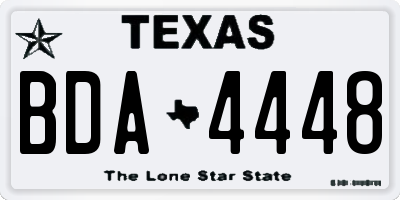 TX license plate BDA4448