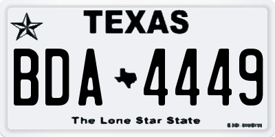 TX license plate BDA4449