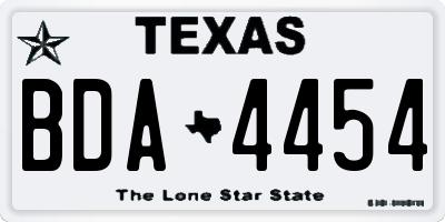TX license plate BDA4454