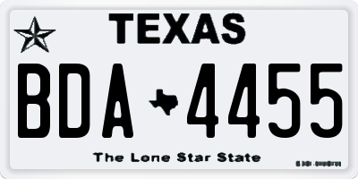 TX license plate BDA4455