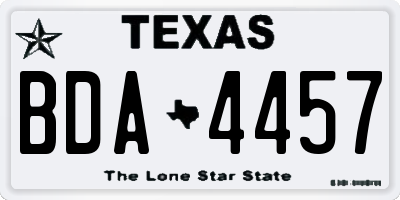 TX license plate BDA4457