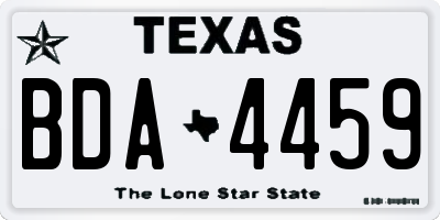 TX license plate BDA4459