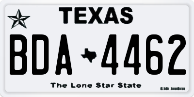 TX license plate BDA4462