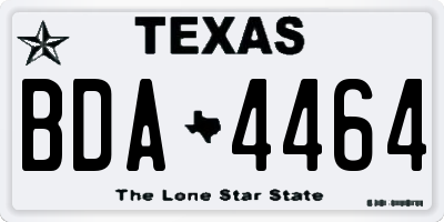 TX license plate BDA4464