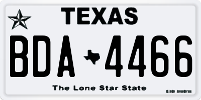 TX license plate BDA4466