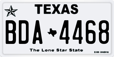 TX license plate BDA4468