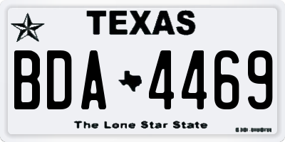TX license plate BDA4469