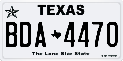 TX license plate BDA4470