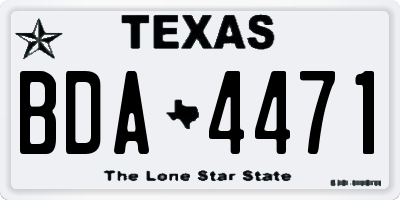 TX license plate BDA4471