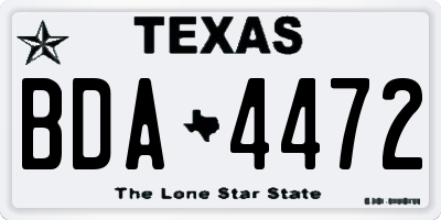 TX license plate BDA4472