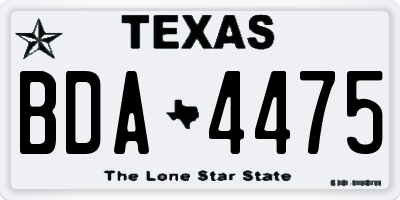 TX license plate BDA4475
