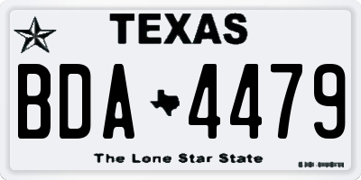 TX license plate BDA4479