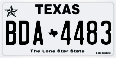 TX license plate BDA4483