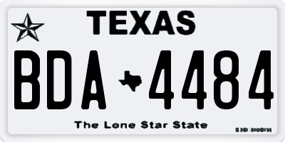 TX license plate BDA4484
