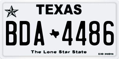 TX license plate BDA4486