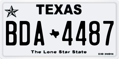 TX license plate BDA4487