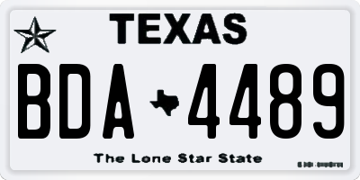 TX license plate BDA4489