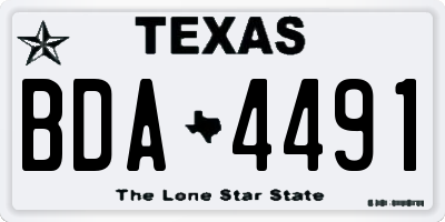 TX license plate BDA4491