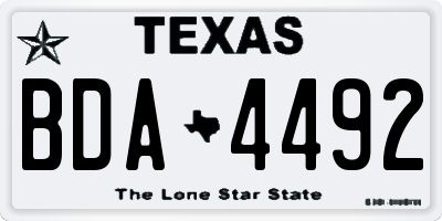 TX license plate BDA4492