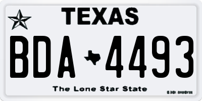 TX license plate BDA4493