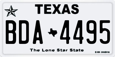 TX license plate BDA4495