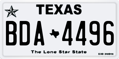 TX license plate BDA4496