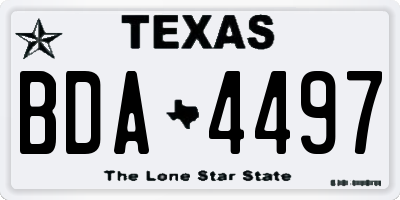 TX license plate BDA4497