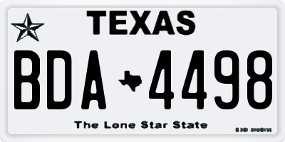 TX license plate BDA4498