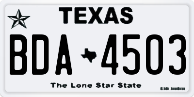 TX license plate BDA4503