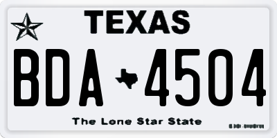 TX license plate BDA4504