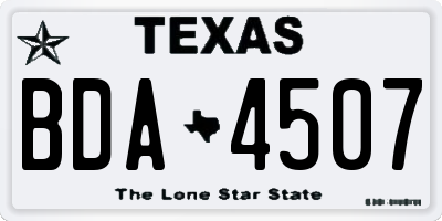 TX license plate BDA4507