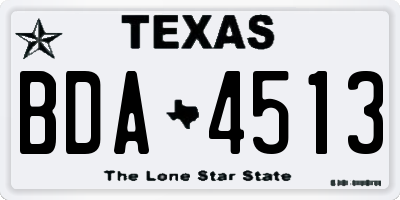 TX license plate BDA4513