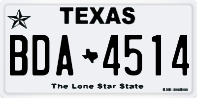 TX license plate BDA4514